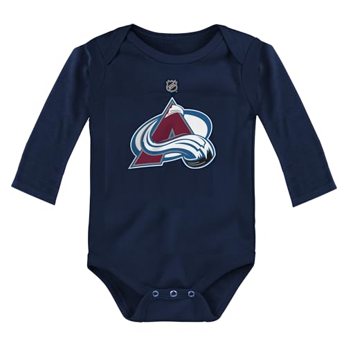 Image of Outerstuff NHL Newborn & Infants 0-24 Months Primary Logo Long Sleeve Bodysuit Creeper Romper