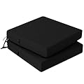 idee-home Outdoor Chair Cushions Set of 2, Outdoor Seat Cushions 19x19 Waterproof, Patio Chair Cushion Color Fastness with Ties Patio Furniture Garden Sofa Couch Pads