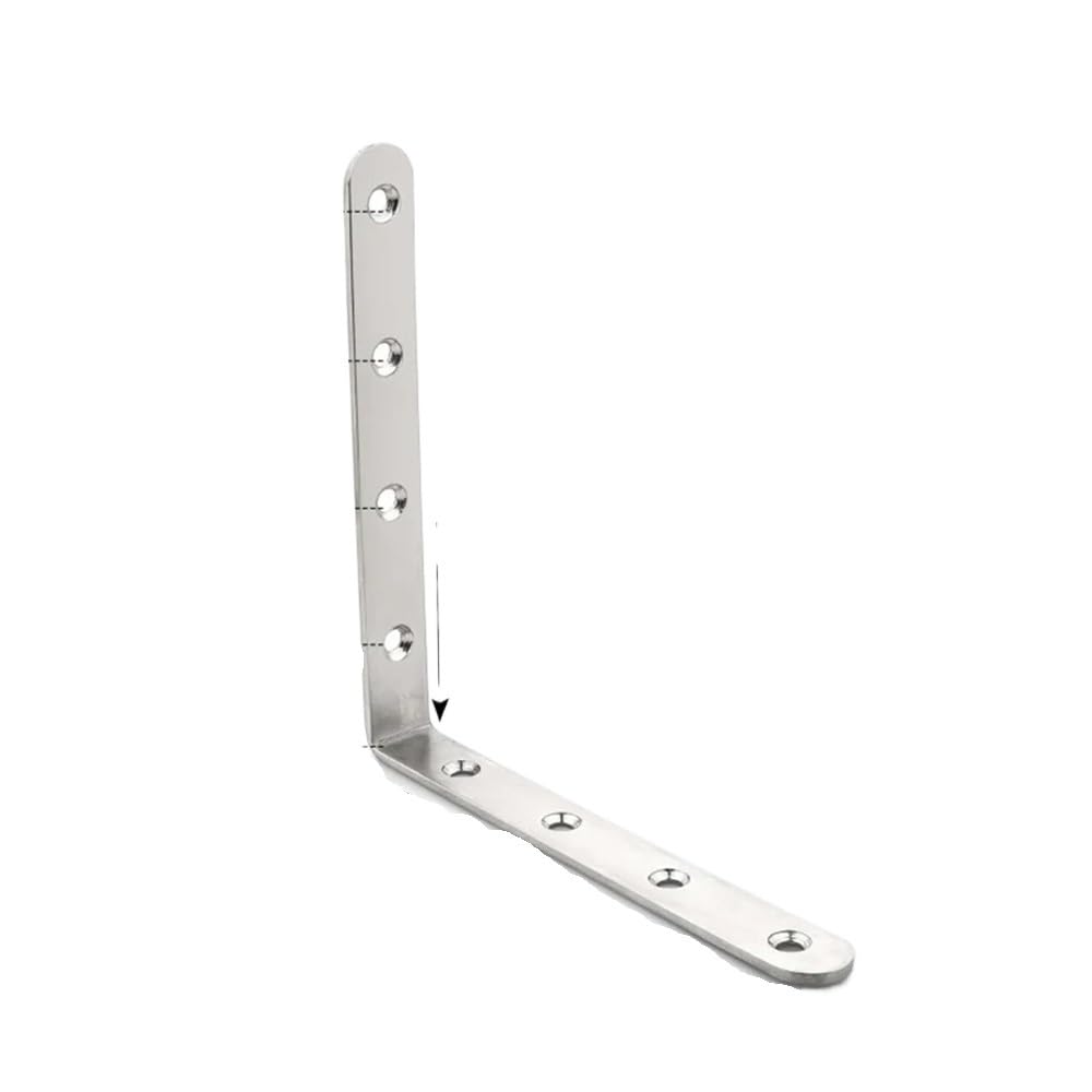Sunrrafck One Color 5Pcs Stainless Steel Corner Bracket 90 Degree Right Angle For Wood Furniture Bedframe Cabinet L Shaped Triangular Brackets Support(150X150x19)