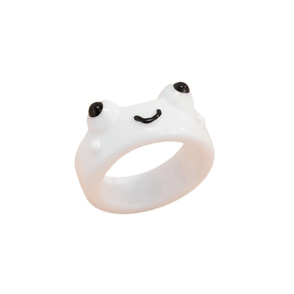 Simpatico Anello Animale Che Salta La Rana A Forma di Figura di Fantasia Regalo di Compleanno per I Bambini Superficie Ruvida con Anello di Perle Simulato