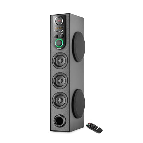 Image of VEmax Max 5.1 Channel Bluetooth Double Woofer 110W Tower Speaker with Karoake MIC Support, USB, FM (BIS Certified)