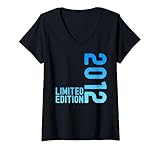 donna limited edition vintage 2012 divertente 13° compleanno 13 anni maglietta con collo a v