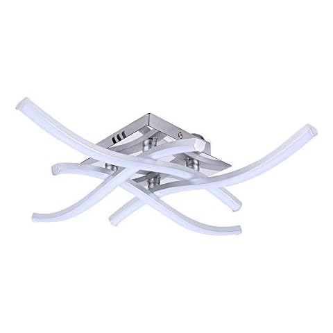 Artpad Bright LED Deckenleuchte 20W, moderne elegante Deckenleuchte mit 4 PCS gebogenem Licht, 2000LM 6000K für Veranda Korridor Beleuchtung Cover