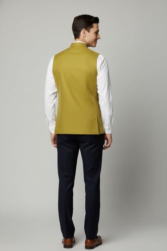 Image of LATEST CHIKAN Men's Nehru Jacket | Ethnic Waistcoat with Mandarin Collar | Premium Textured Fabric | Party, Wedding
