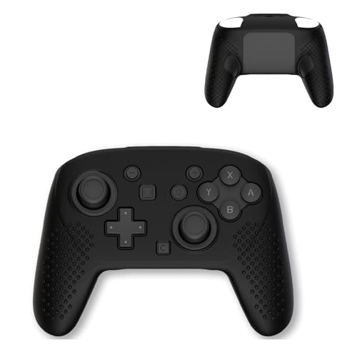 RDFJ 新型Switch 2 Proコントローラー用保護ケース シリコン製 柔らかいカバー 滑り防止 キズ防止 (ブラック)