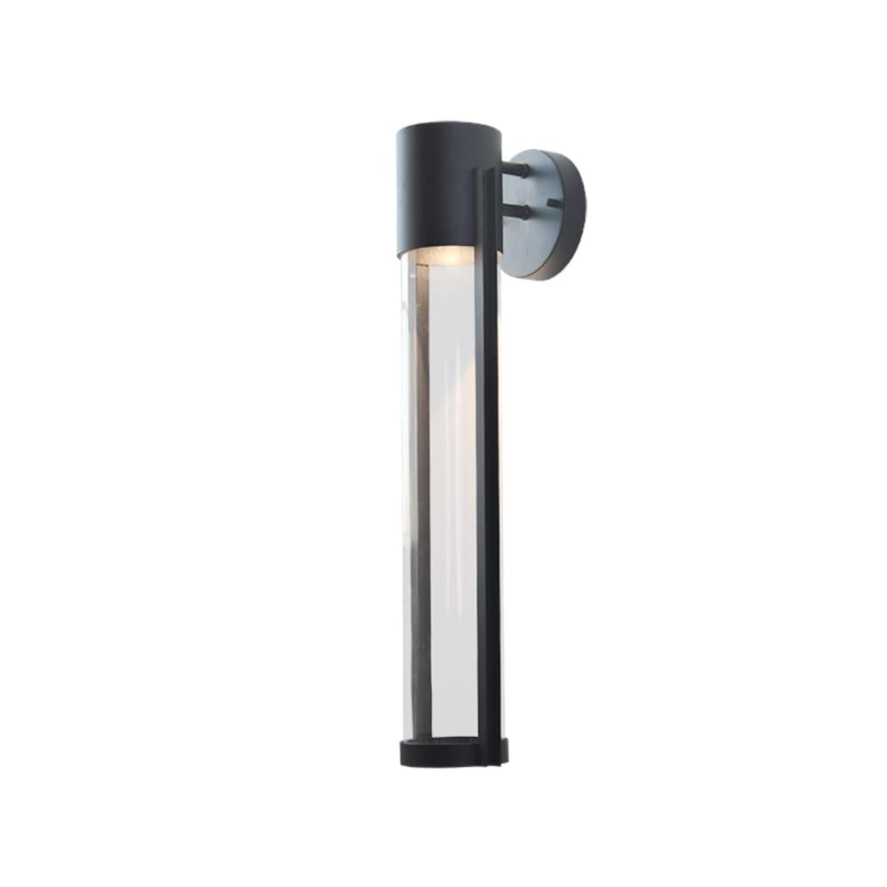 Applique murale extérieure étanche LED 10W noire en fer et verre