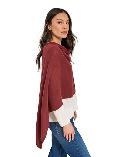 Image of CLAUDIA NICHOLE Womens 100% Cashmere Dress Topper - Cashmere Poncho Wrap