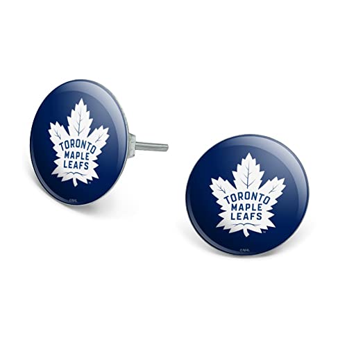 Toronto Maple Leafs Logo Novelty Silver Plated Stud Earrings