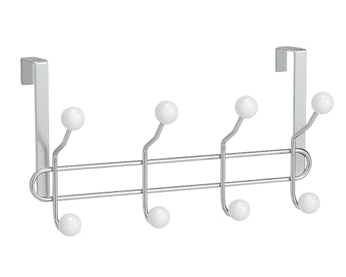GCH Select Perchero Puerta, Colgador Puerta en Acero Inoxidable con 8 Ganchos, Ganchos de Perchero para Dormitorio Baño y Cocina, Ganchos para Colgar Toallas, Bolsos, Chaquetas o Accesorios.