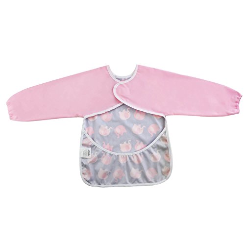 Infant Toddler Baby Waterproof Sleeved Bib, Bib with Sleeves&Pocket, 6-24 Months3