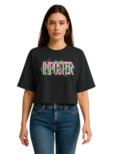Image of HELLCAT Beige Printed Loose Fit Crew-Neck Crop T-Shirt for Women