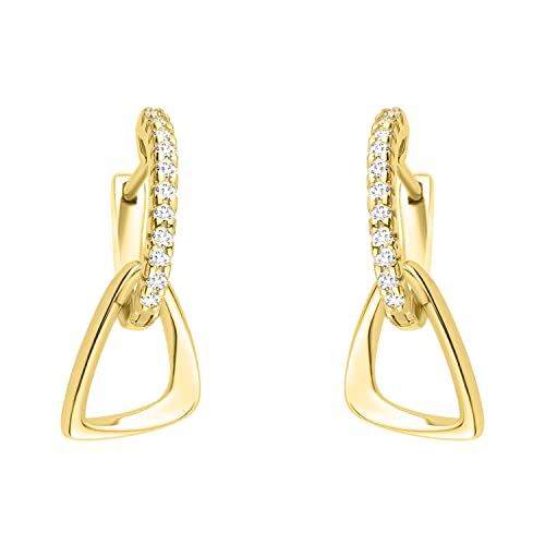 Sofia Milani - Pendientes Para Mujeres En Plata De Ley 925 - Chapados En Oro - Pendiente Colgante De Cubic Zirconia - E1752 Sofia Milani - Pendientes Para Mujeres En Plata De Ley 925 - Chapados En Oro - Pendiente Colgante De Cubic Zirconia - E1752