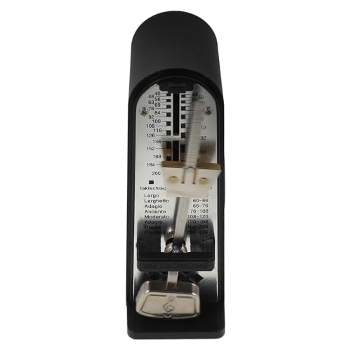Abaodam Metrónomo Mecánico Portátil Negro para Piano Violín y Guitarra Mini Metrónomo Ajustable para Exámenes de Grado de Instrumento Musical Control de Volumen Uso Profesional y Práctica
