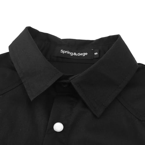 Image of Spring&Gege Boys Long Sleeve Western Cowboys Pearl Snap Button Down Shirts (3-14 Years)