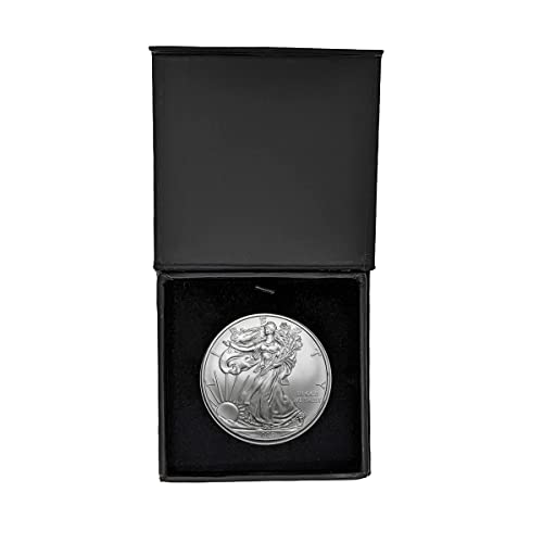 2009 - U.S. Silver Eagle in Plastic Air Tite in Magnet Close Black Gift Box - Gem Brilliant Uncirculated Dollar Uncirculated US Mint