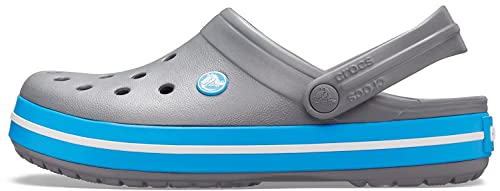 Image of Crocs Unisex Adult Crocband Clog, Charcoal /Ocean N, 8 UK M / 9 UK W (M9W11)