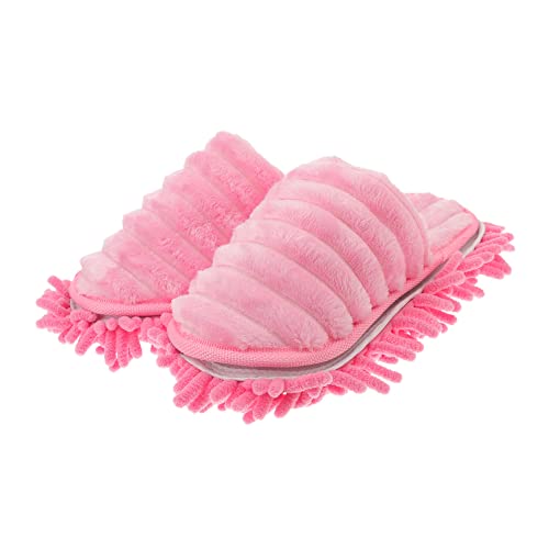 Iwowhero 1 Pair Shoe Sole Cleaner Ladies Socks Warm Socks For Women Floor Mopping Slippers Foot Mop Slippers Broom Slippers Sandals Vacuum Cleaner Small Mop Pink Miss Soles #TOP14