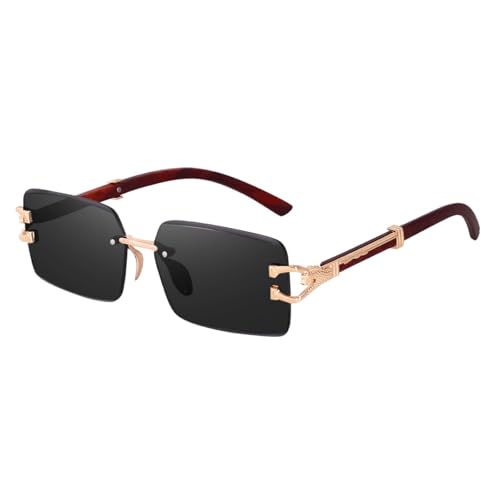 Image of Dervin UV Protected Rectangular Rimless Sunglasses for Men and Women