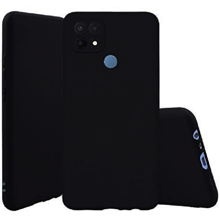 Image of Mobile Back Cover Case for Oppo A15 (Silicone Case|CameraProtection|Black SC1510)