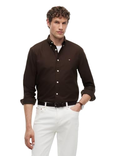 Image of Tommy Hilfiger Men's Long Sleeve Oxford Shirts in Regular Fit, Men's Button Down Shirts, Also Available in Big and Tall