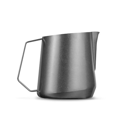 MHW-3BOMBER Milk Frothing Pitcher - 20oz/600ml Milk Frother Cup with U-Shaped Spout - SUS 304 Steaming Pitcher - Cappuccino Latte Art Cup for Barista - Quadrilateral Body - P5183-OS Silver S