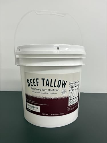 Beef Tallow for Cooking 7 LB Bulk Pail w/Safety Seal