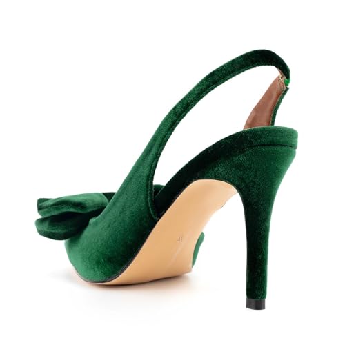 DREAMCIA Bow Slingback Kitten Heels Pumps Pointed Closed Toe Stiletto Heeled Sandals Bowknot Dress Wedding Party Shoes4