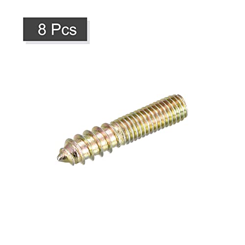 Image of uxcell M8x40mm Hanger Bolts, 8pcs Double Ended Thread Dowel Screws for Wood Furniture