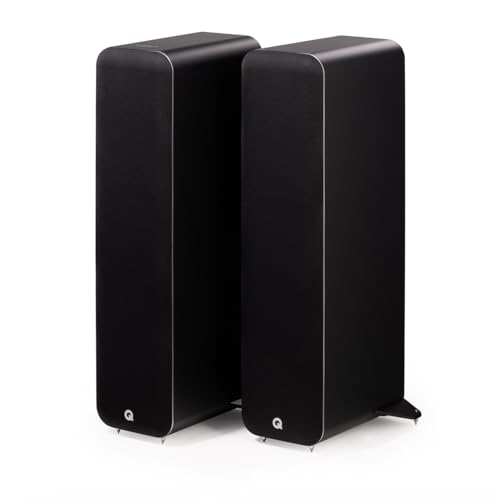 Q Acoustics M40 Bluetooth Powered Floor Standing Speakers HD Wireless Music Home Theatre Surround Sound System Black – Tweeter 0.9”, Mid Bass/Driver 5.0”, Freq. Response 38 Hz – 22 kHz