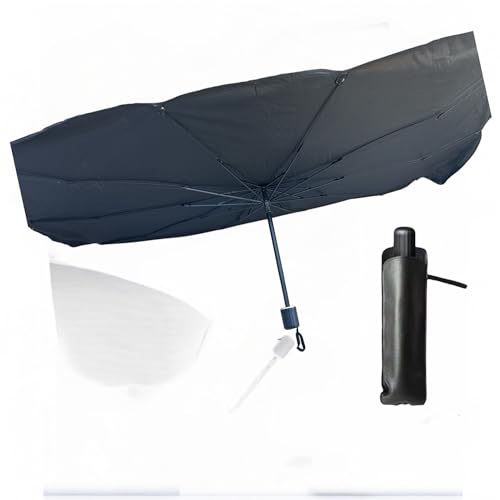 Parasole Auto Ombrello Pieghevole 130x75 cm – Anti-UV per Parabrezza Anteriore – Protezione Solare Interni Auto – Universale per Auto e SUV – Montaggio Rapido e Facile da Riporre