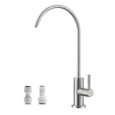 SevenGelok Drinking Water Faucet for Kitchen Sink SUS304 Stainless Steel Water Filter Faucet RO Reverse Osmosis Filtration Bar Sink Brushed Nickel, WF1-BN