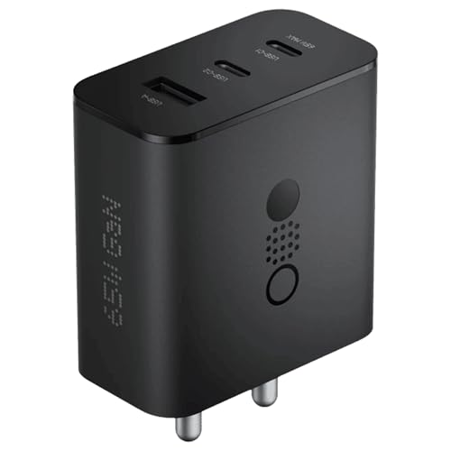 Image of Sounce 65W Fast Charger Adapter with GaN Technology, Triple Output USB-C Charger Block Multiport 3A Mobile Charger for Nothing Phone, Samsung, OnePlus, iPhone 15 /14 /13 Devices - Black