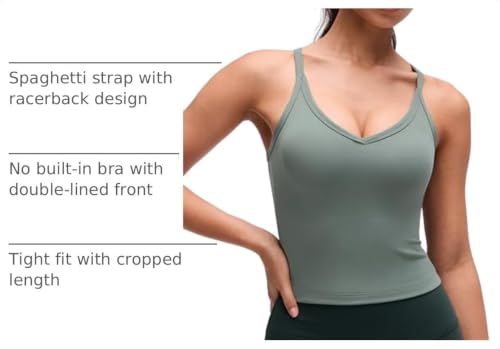 Image of CRZ YOGA Double Lined V Neck Cami Crop Tank Top