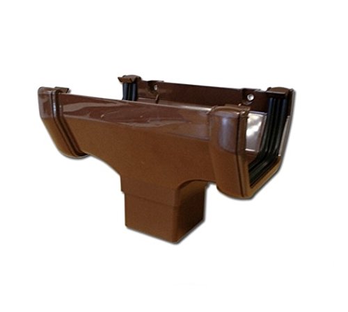 Brown Square Guttering and Downpipe - Gutter and Pipe Fittings - Running Outlet