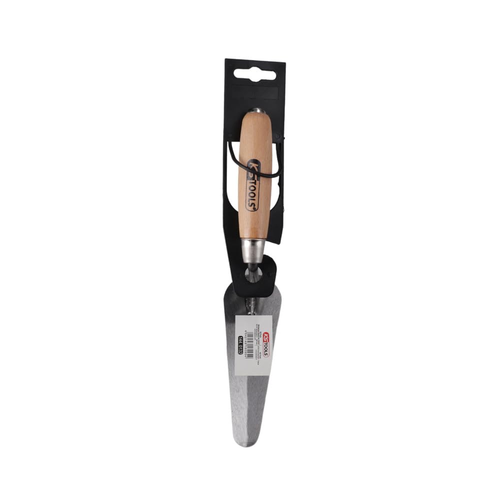 KS Tools 144.0132 - Cazzuola triangolare, con impugnatura in legno, 140 mm