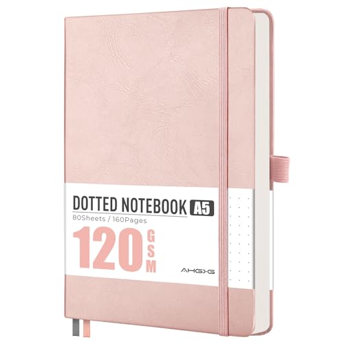 Cuaderno punteado A5 con papel anti-sangrado que no traspasa la tinta