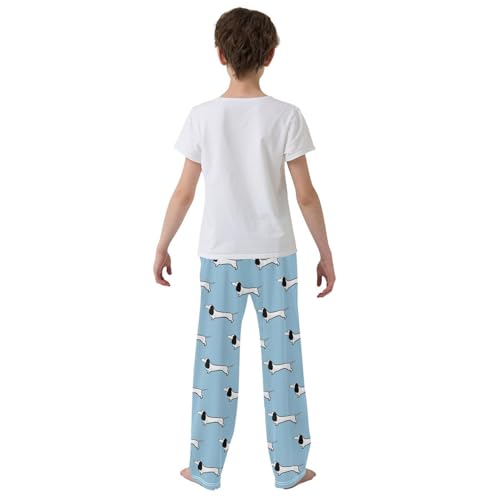 Boys' Pants Dog Scandinavian Blue Long Bottoms Jogger Pants Elastic Waist Trousers with Pockets S-XL3