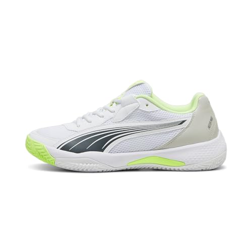 PUMA Men's Nova Court Pickleball Shoes, White-Black-Active Red, 9.5