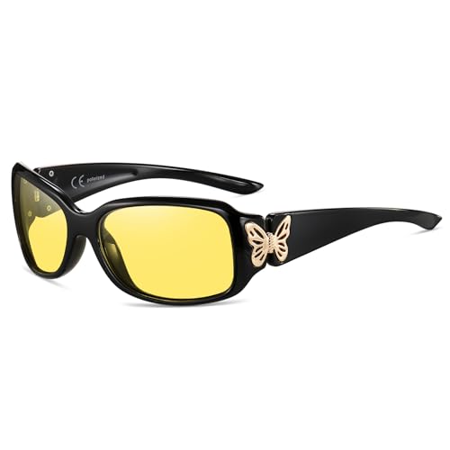 Image of HAOLOTA Night Vision Glasses for Driving Anti Glare, Polarized Nighttime Safety Glasses for Women Men UV400 Protection