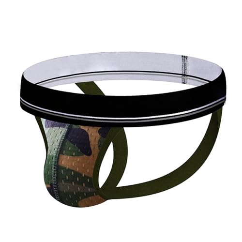 Vhersily Jockstrap para hombre, tanga sexy ropa interior deportiva, suave sin costuras elástico, ropa interior deportiva, para deporte y uso diario, secado rápido, fresco y transpirable, Verde, L
