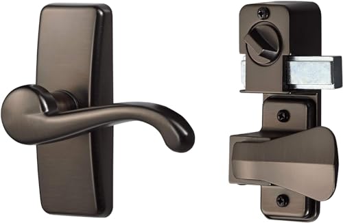 Ideal Security Door Lever with Deadbolt Lock for Storm and Screen Doors, Oil Rubbed Bronze (2-Piece Set) -  Ideal Security Inc., HK357DB05ORB