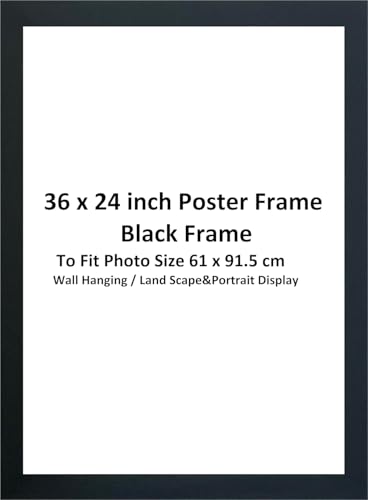 DECORO 36x24inch Black Wood Photo Frame - Maxi Size for Pictures and Posters