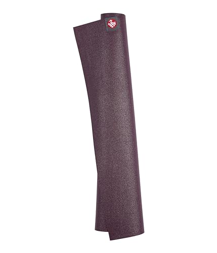 Manduka eKO SuperLite Yoga Mat 71' - 1.5mm | Natural Rubber | Foldable & Travel Friendly | Soft Textured Surface | Eco-friendly | 71 x 26 inches | Acai