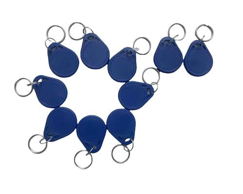 YARONGTECH M1 Chip RFID Key Fob Tag 13.56MHZ ISO14443A in Blue - 10pcs