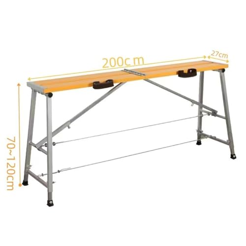 ZHONGXINHUIYIN Work Platform Height Adjustable, Folding Aluminum Step Ladder Heavy Duty Scaffolding Ladder, Portable Step Stool Ladder, Multi Purpose Workbench Drywall Painting Stool - Image 2