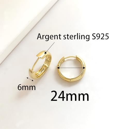 Pendientes de aro de plata pequeños de 13mm H'HELEN ideales para ir a trabajar 2