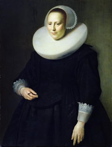 Cuadro de lienzo de mujer Van Miereveld: pintura mural de 60x90cm para dar elegancia al hogar