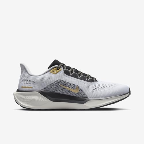 Nike Men's Pegasus 41 (100 - White/Black-Metallic Gold-Light Smoke Grey)