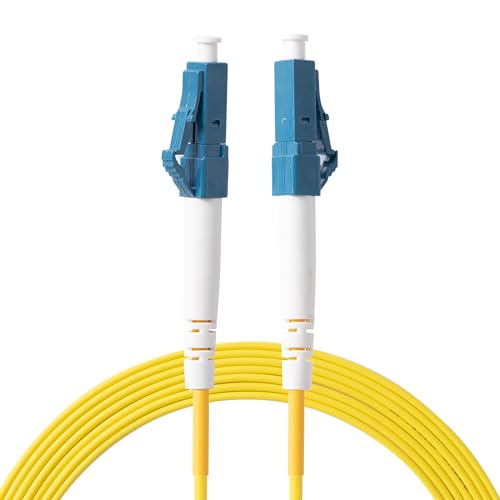 KeepFly Fiber Cable Ethernet de fibra óptica LC a LC de 100 m, cable de conexión de fibra óptica SIMPLEX LC-LC de modo único, puente de fibra óptica OS2 de 10G 9/125μm, LSZH (amarillo) - 100 metros