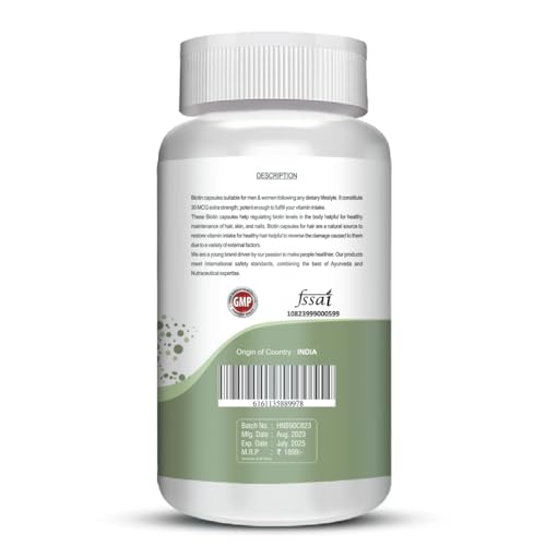ASTA Veg, Plant Based Biotin with Keratin |Biotin 30mcg | Supplement for Hair Growth | Glowing Skin & Stong Nails (90 Capsules) - Image 3